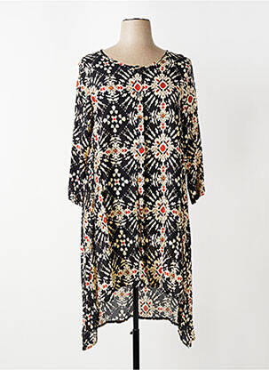 Rochie midi croială fluidă mâneci lungi negru G!OZE femeie