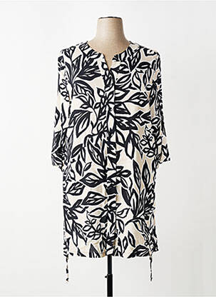Rochie midi imprimeu floral mâneci 3/4 bej SEE YOU femeie