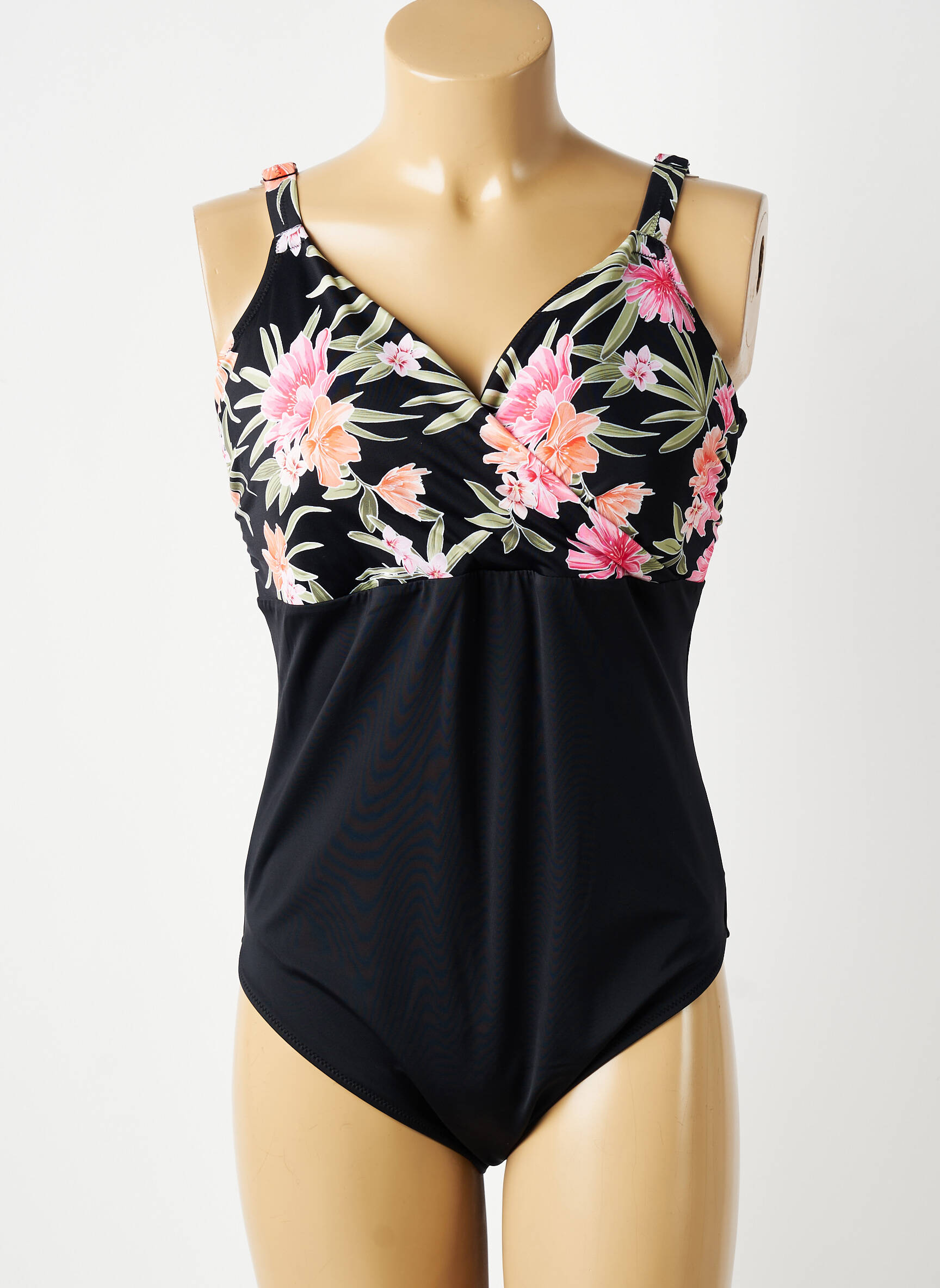 Costum de baie dintr-o singură piesă top triunghiuri top triunghiuri negru ELOMI femeie
