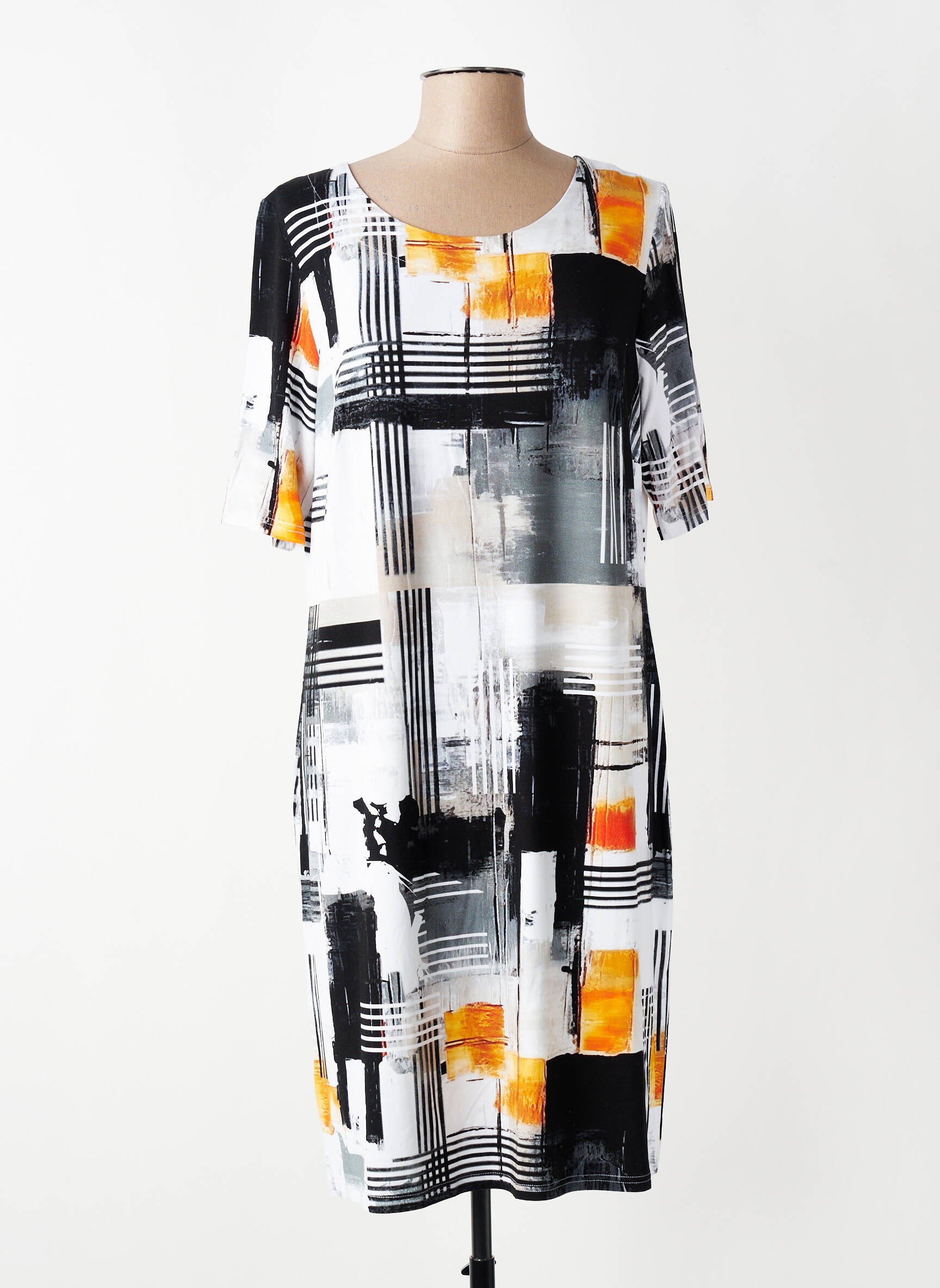Rochie midi mâneci scurte mâneci scurte negru KAREN KEVIN femeie