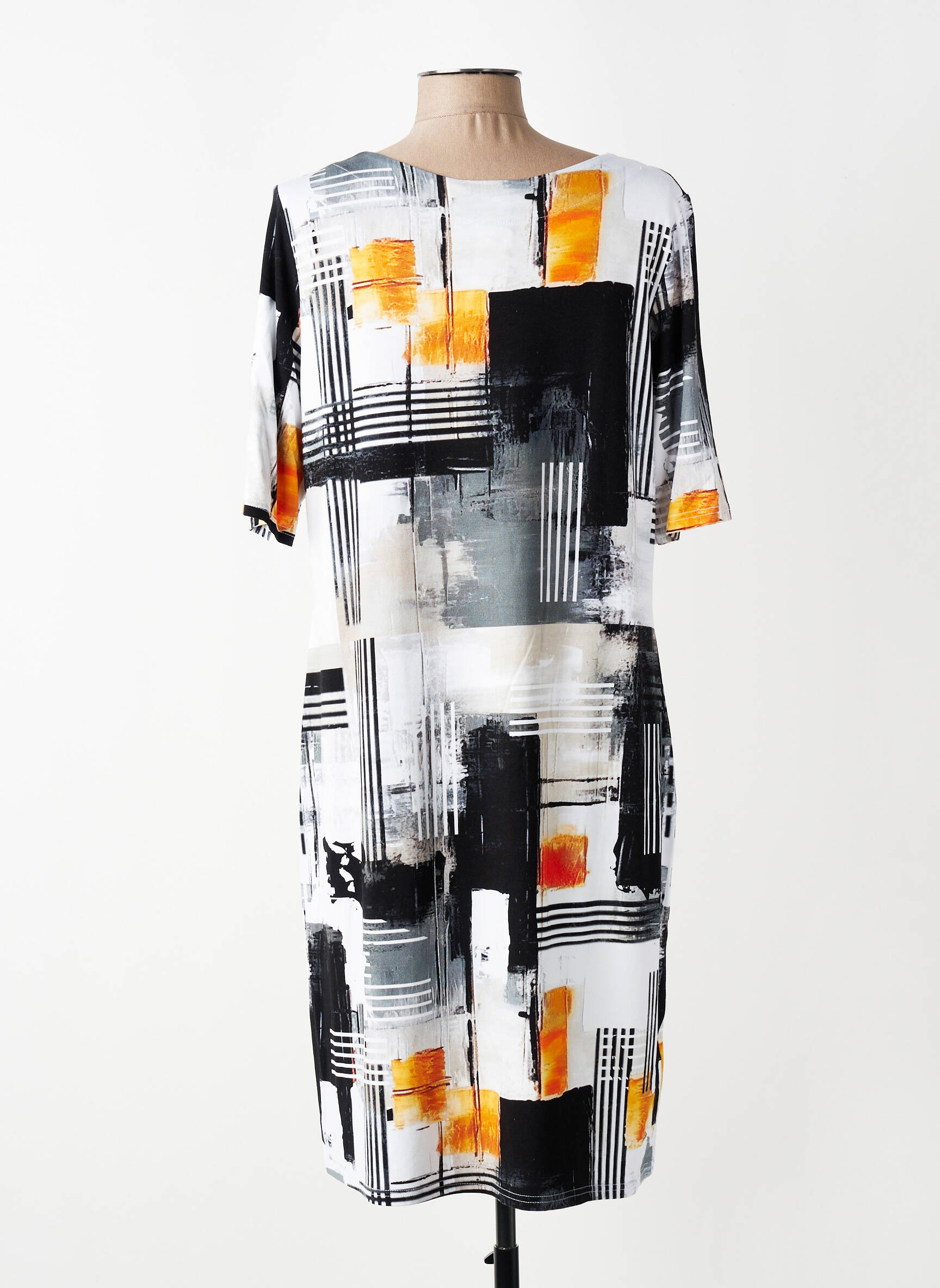 Rochie midi mâneci scurte mâneci scurte negru KAREN KEVIN femeie