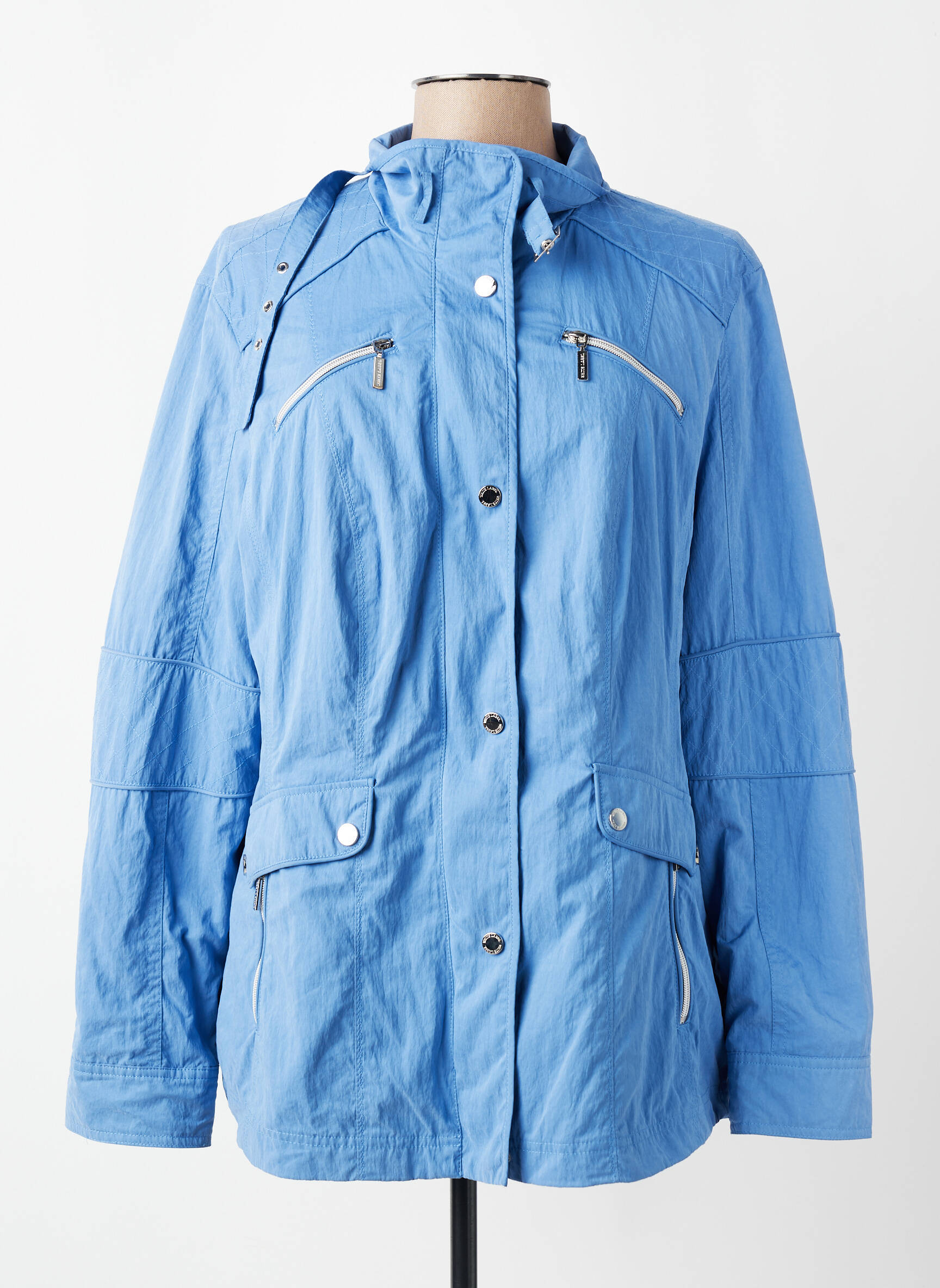 Parka mâneci lungi fără glugă albastru WHITE LABEL femeie