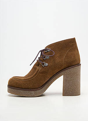 Botine/ghete vârf rotund toc de 7 la 9 cm maro ALIWELL femeie