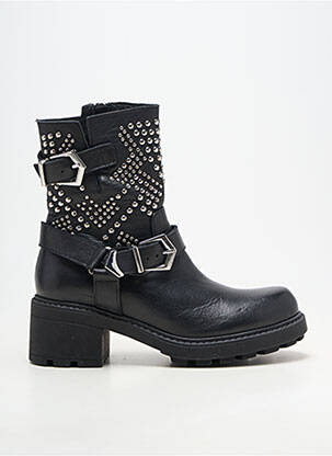 Cizme material neted toc de 4 la 6 cm negru COCO ET ABRICOT femeie