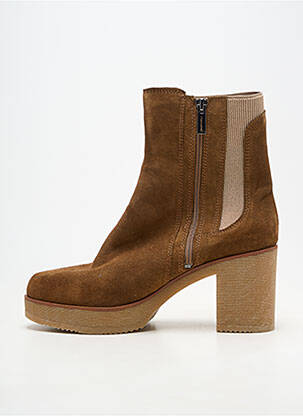 Botine/ghete vârf rotund toc de 7 la 9 cm maro ROSEMETAL femeie