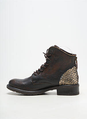 Botine/ghete material neted toc plat până la 3 cm maro COCO ET ABRICOT femeie