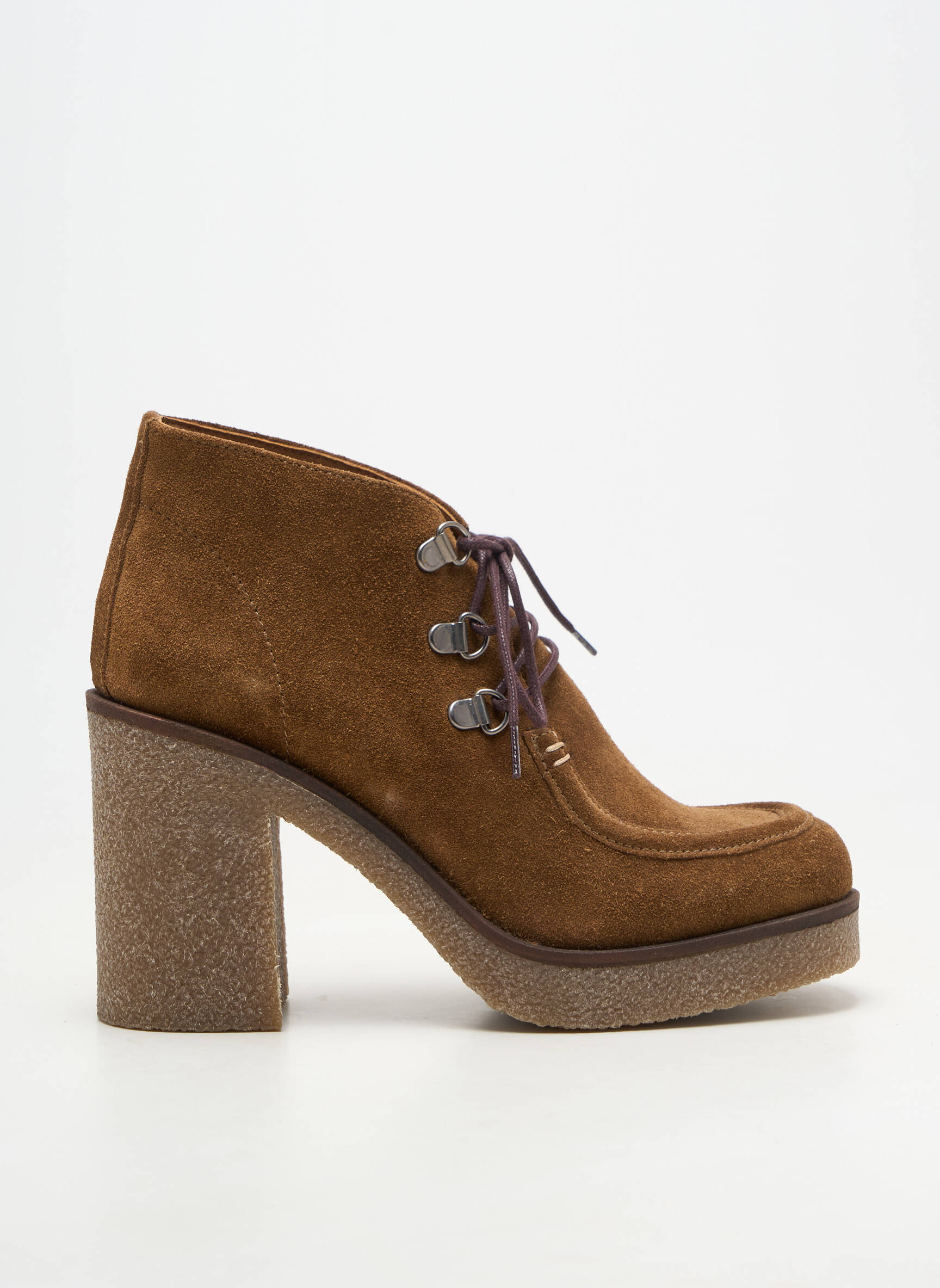 Botine/ghete vârf rotund toc de 7 la 9 cm maro ALIWELL femeie