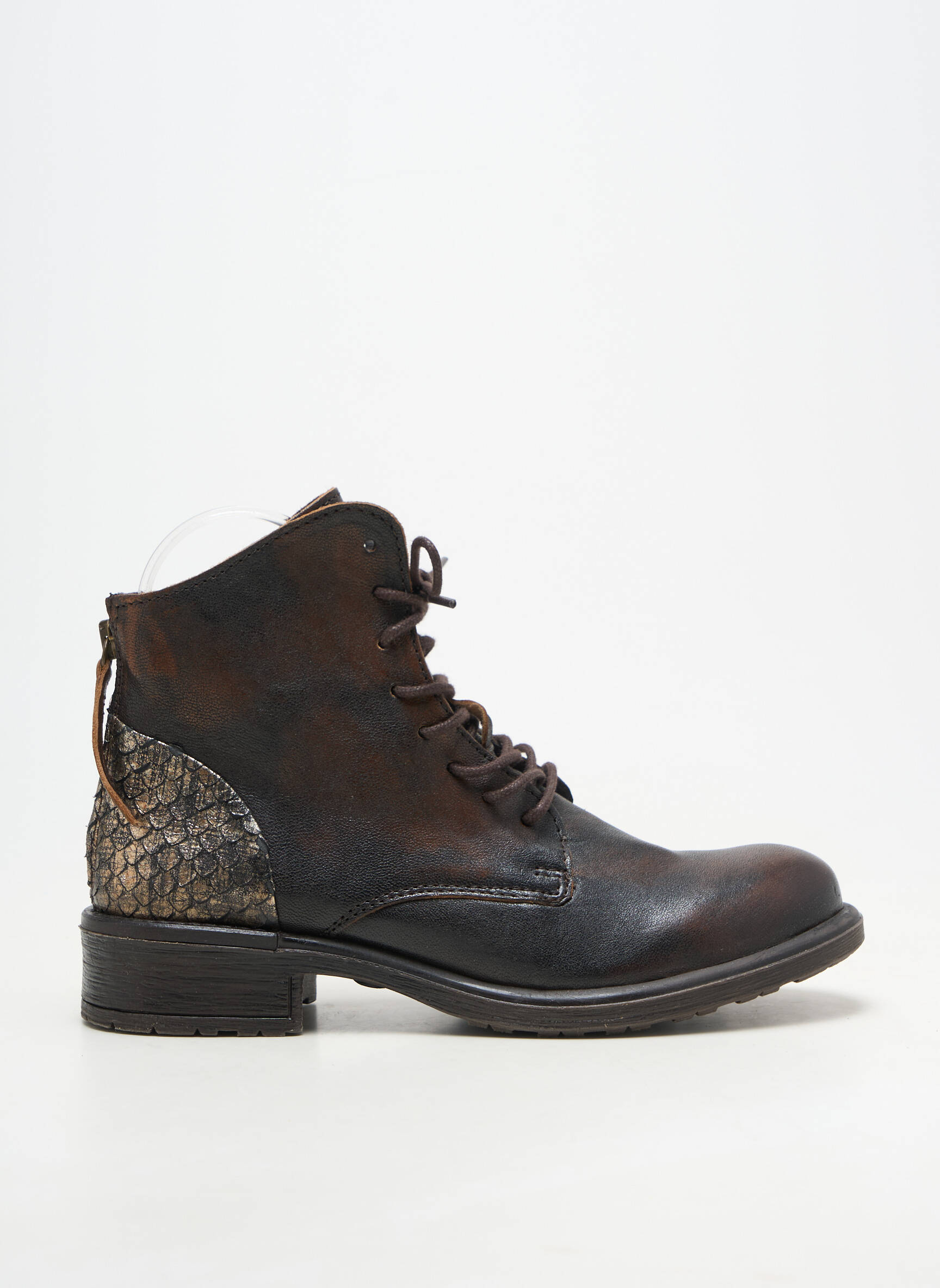 Botine/ghete material neted toc plat până la 3 cm maro COCO ET ABRICOT femeie