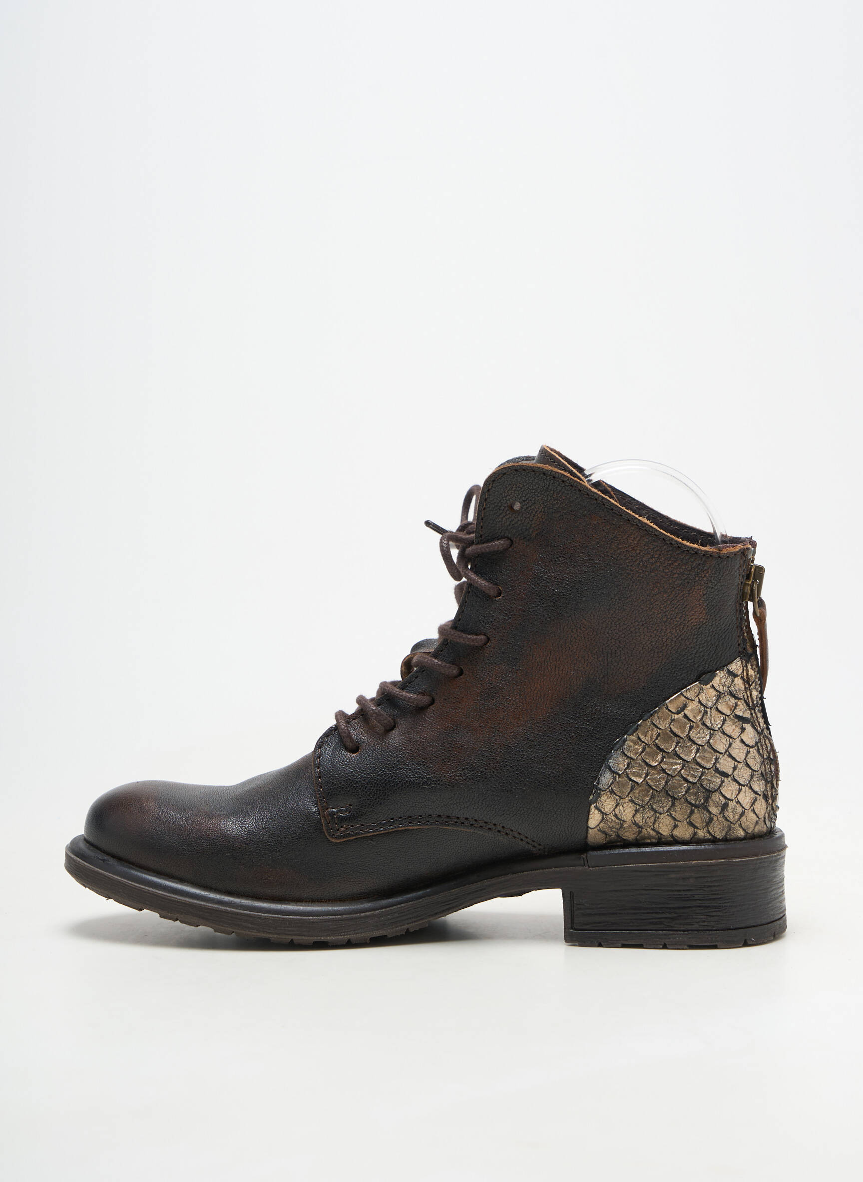 Botine/ghete material neted toc plat până la 3 cm maro COCO ET ABRICOT femeie