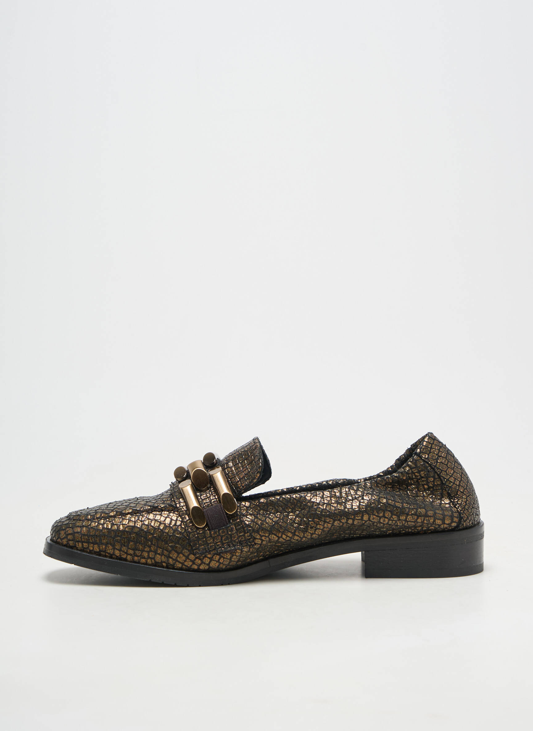 Mocasini material neted toc plat până la 3 cm negru ADIGE femeie