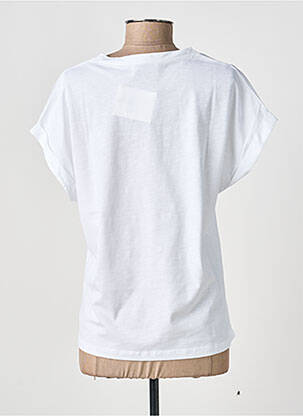 Tricou croială dreaptă mâneci scurte alb GUITARE femeie