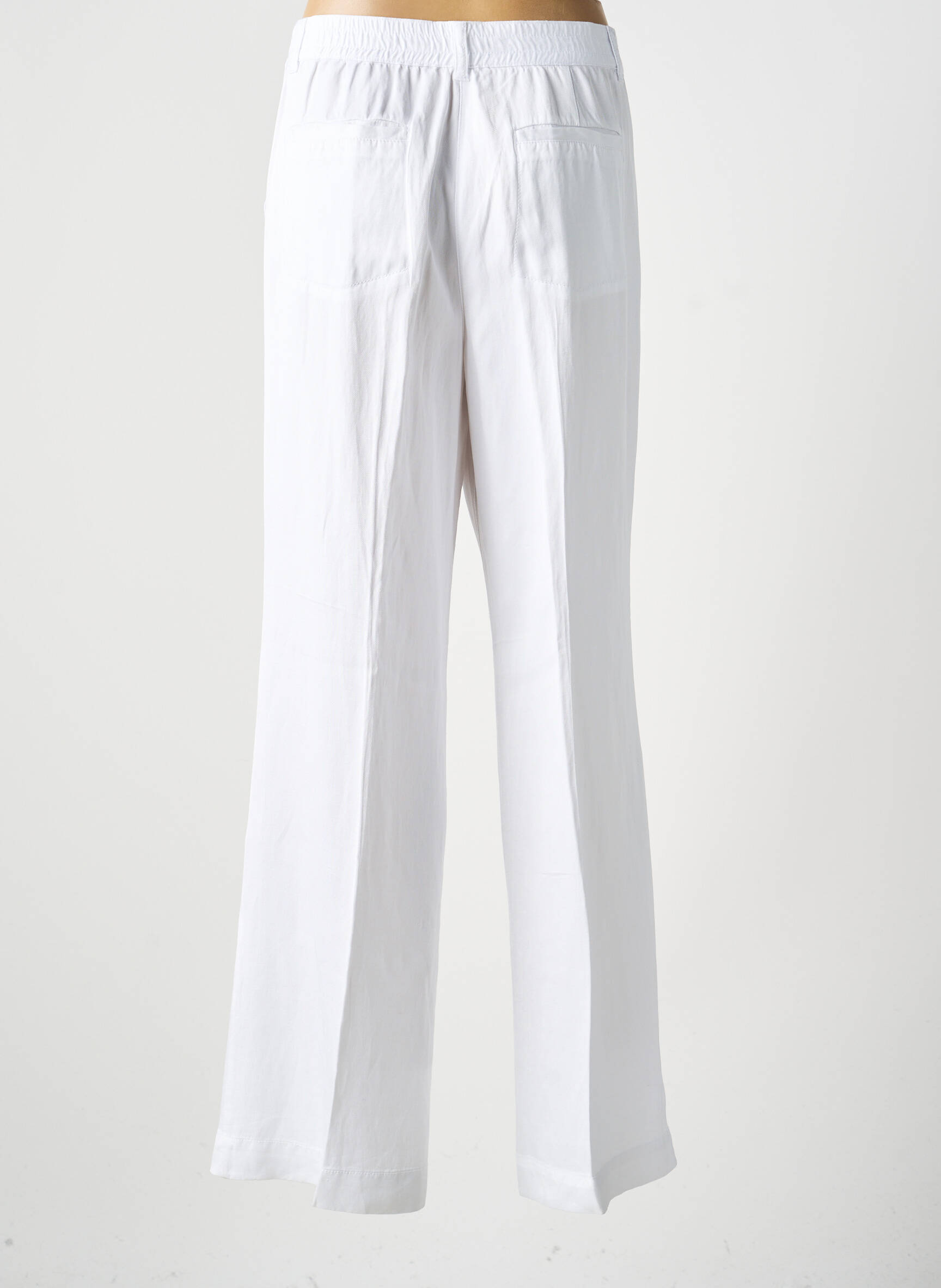 Pantalon drept țesătură poplin mărime normală alb OLSEN femeie