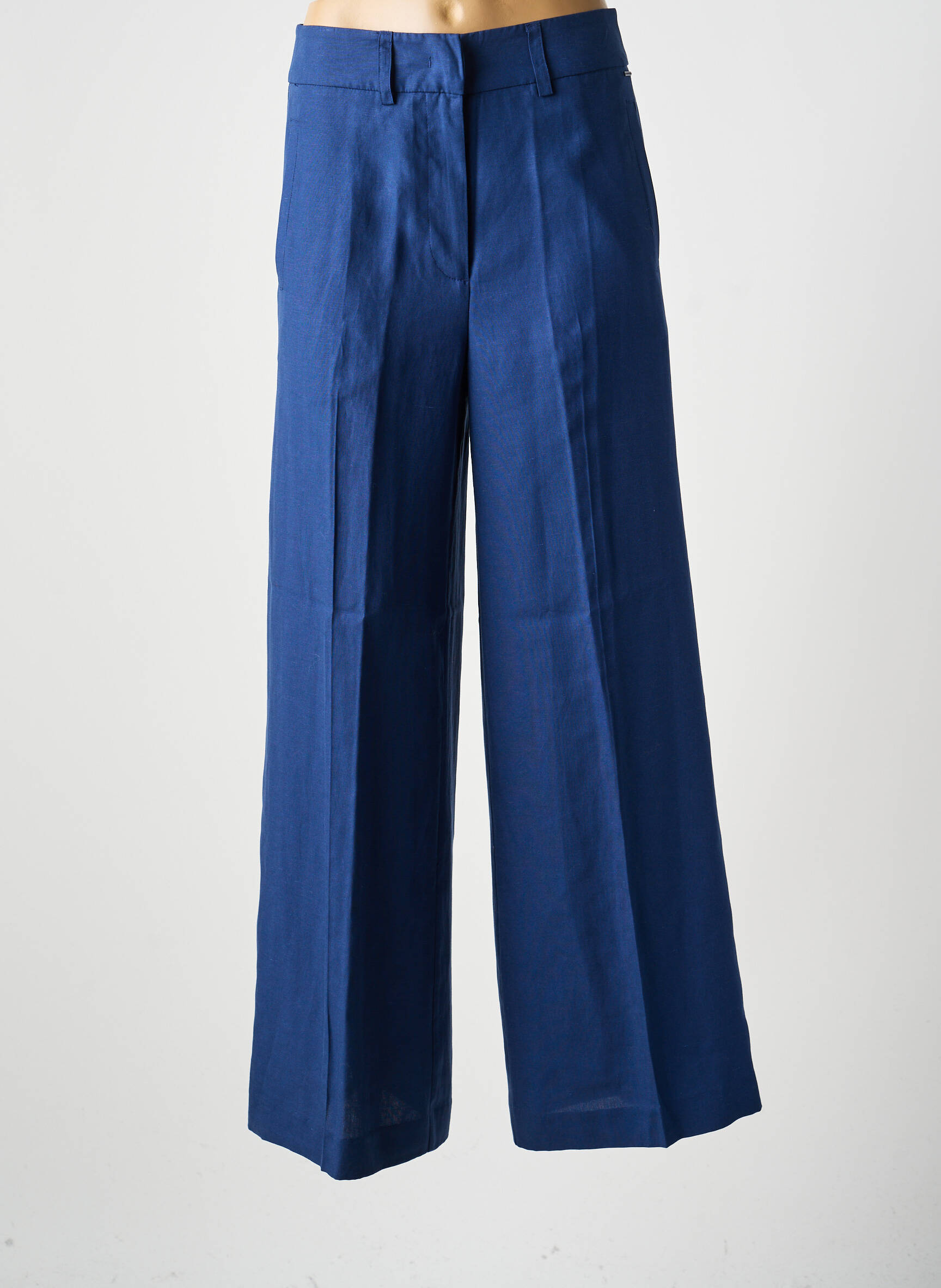Pantalon larg țesătură poplin mărime normală albastru LION OF PORCHES femeie