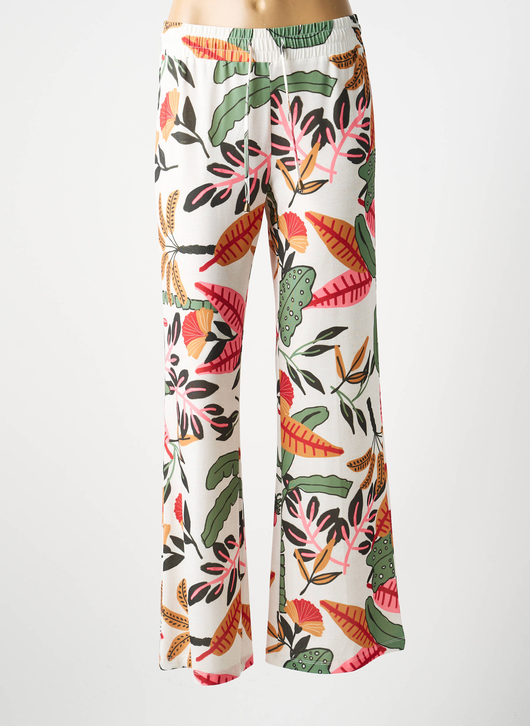 Pantalon drept elasticitate mărime normală alb FUEGO WOMAN femeie