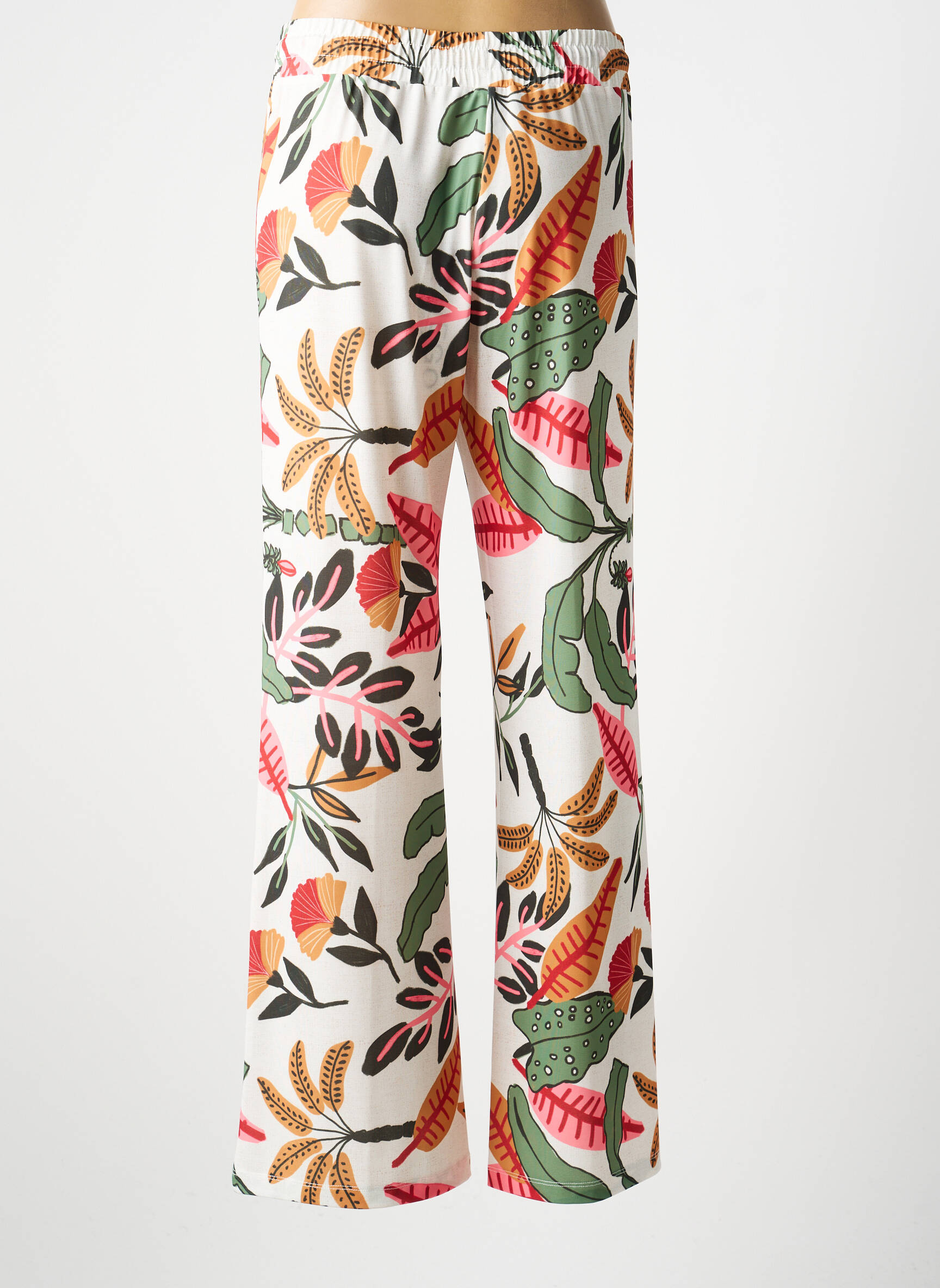 Pantalon drept elasticitate mărime normală alb FUEGO WOMAN femeie