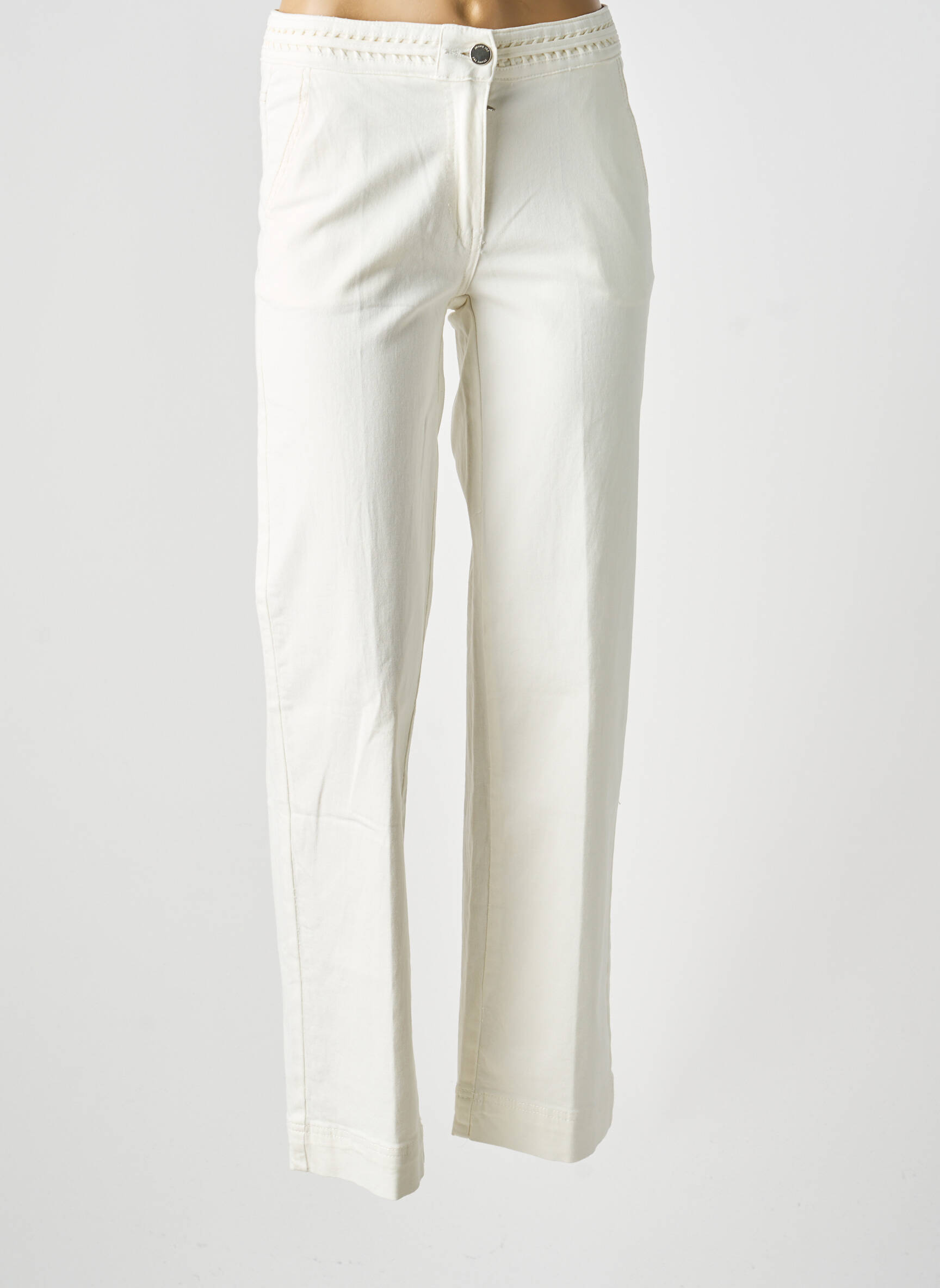 Pantalon drept elasticitate mărime normală alb PAZ TORRAS femeie