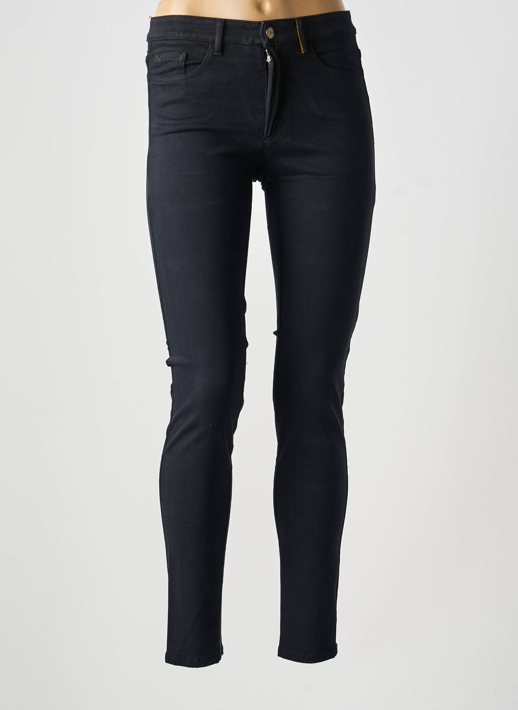 Pantalon slim elasticitate mărime normală negru COUTURIST femeie
