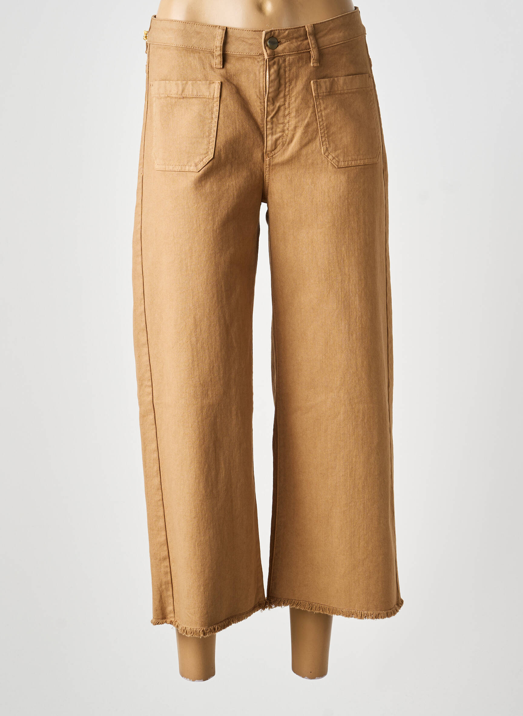Pantalon 7/8 elasticitate mărime normală maro COUTURIST femeie