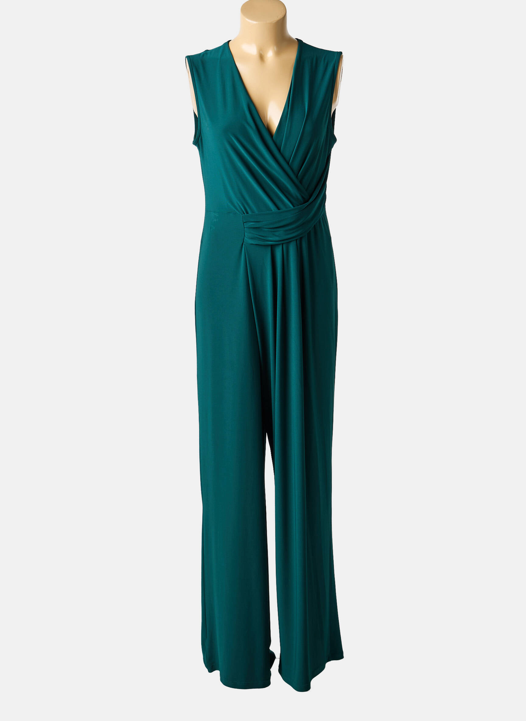 Salopetă-pantalon fără mâneci fără mâneci verde PAZ TORRAS femeie
