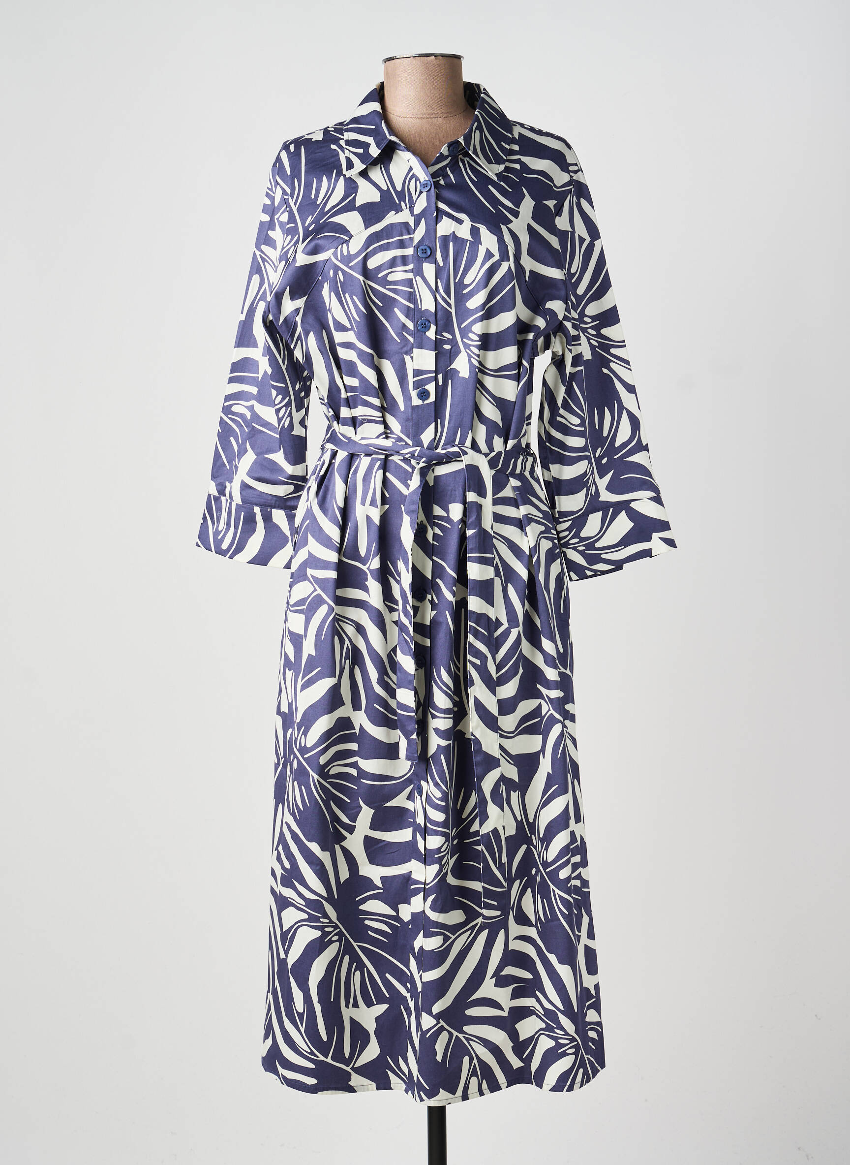 Rochie lungă mâneci lungi mâneci lungi albastru OLSEN femeie