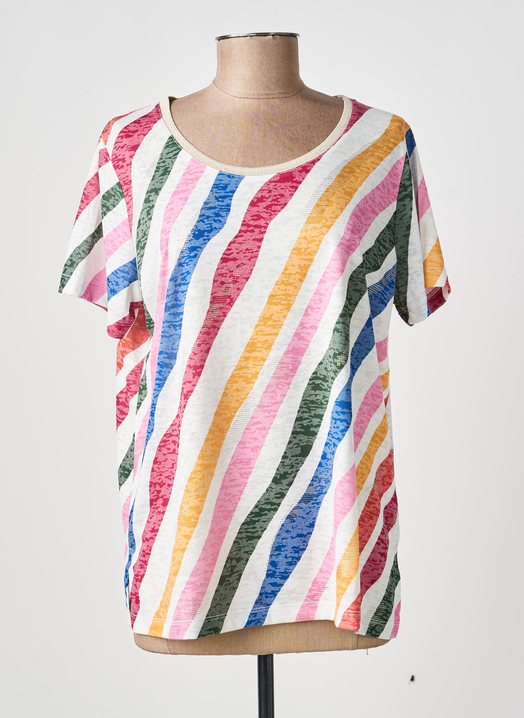 Tricou croială dreaptă mâneci scurte alb GUY DUBOUIS femeie