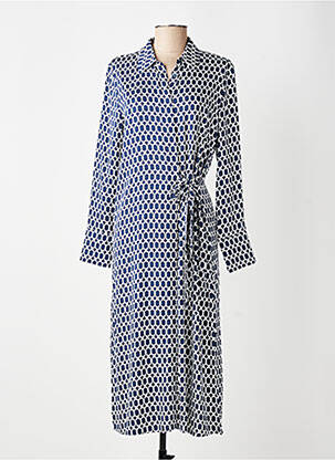 Rochie midi imprimeu fantezie mâneci lungi albastru OLSEN femeie