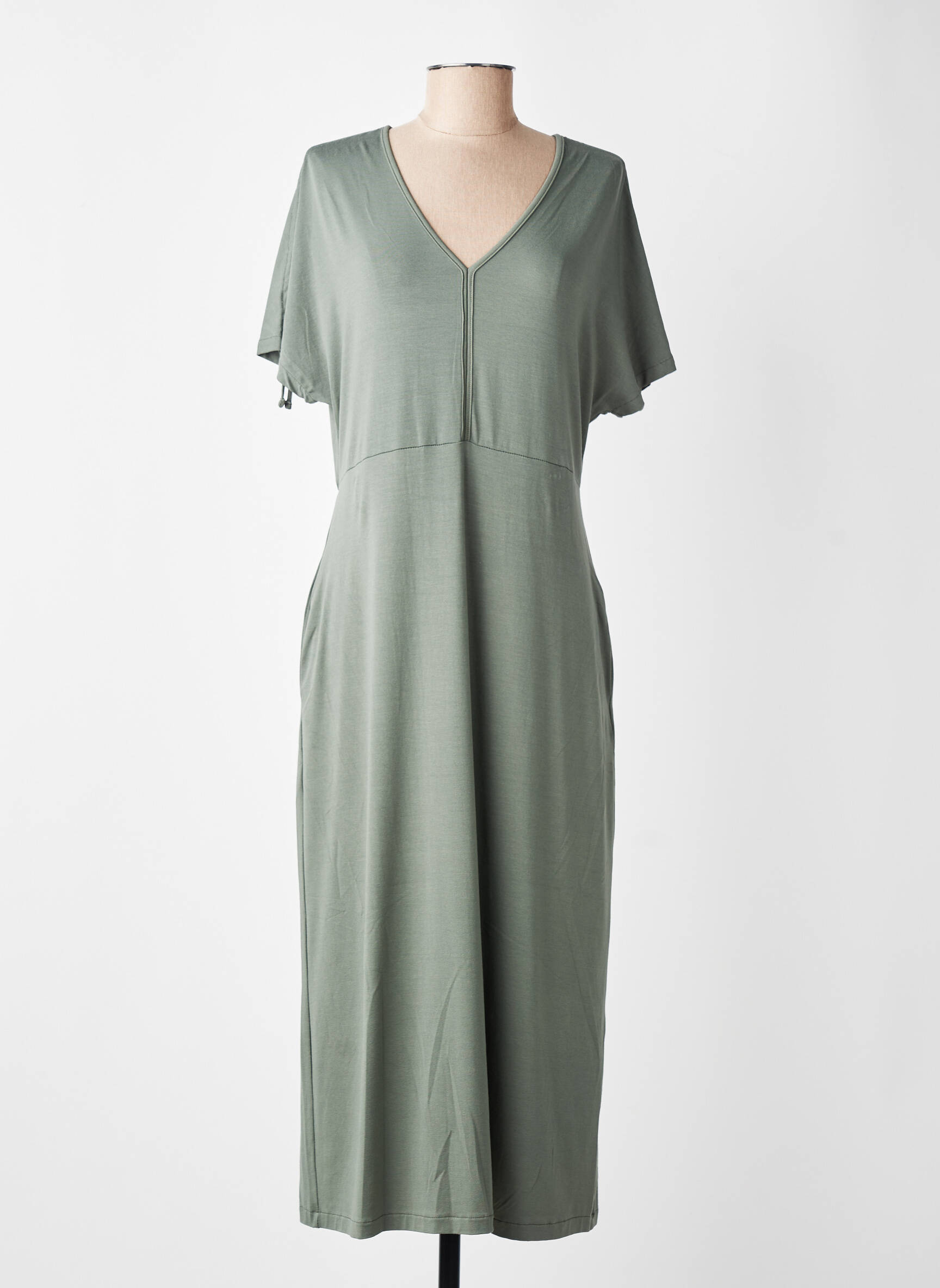 Rochie lungă mâneci scurte mâneci scurte verde GUITARE femeie