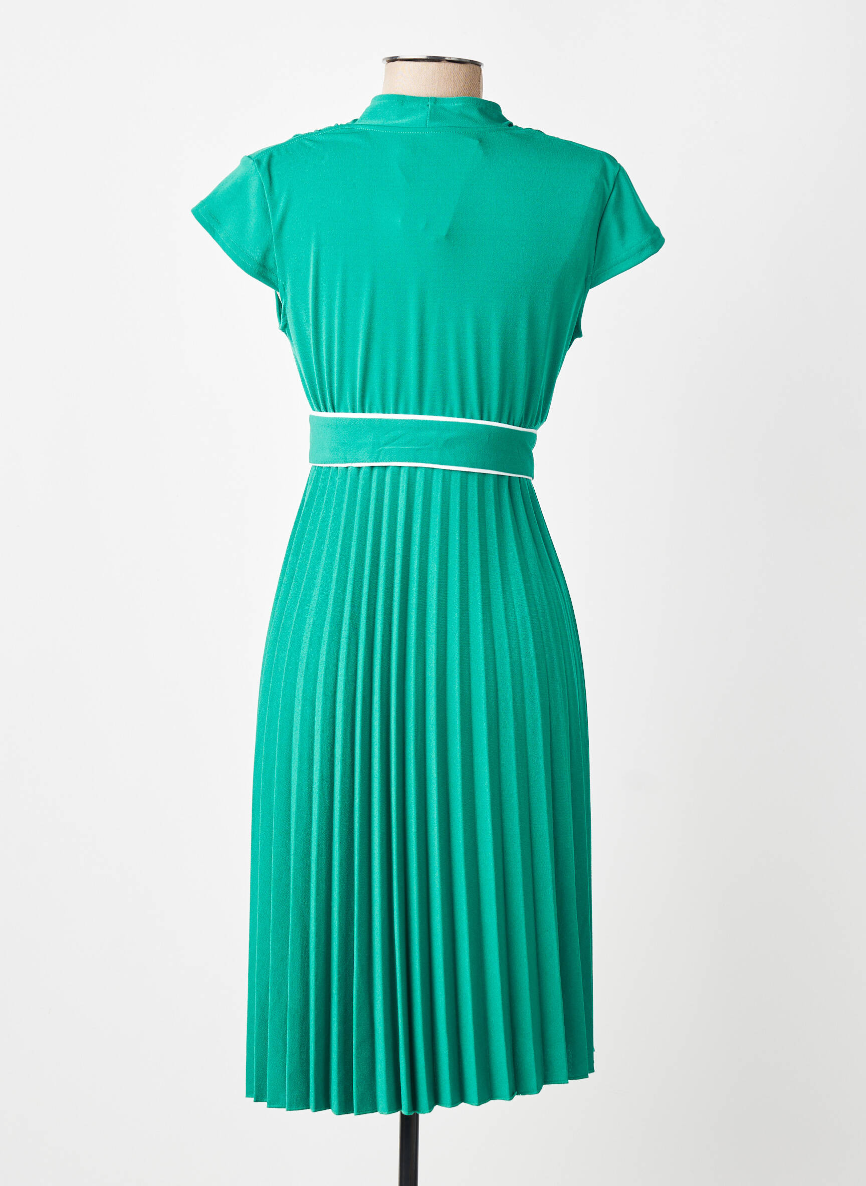 Rochie midi mâneci scurte mâneci scurte verde GREGORY PAT femeie