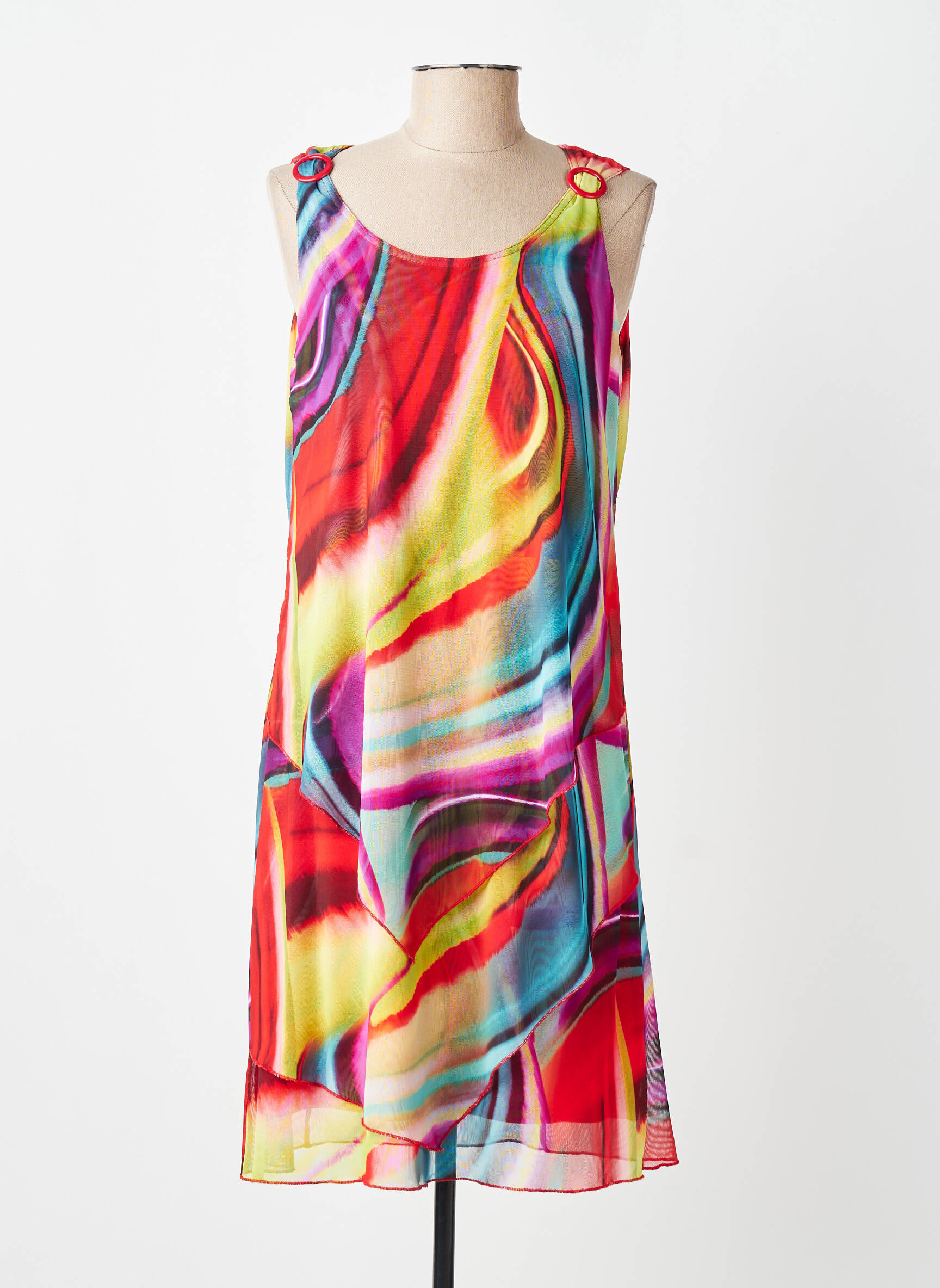 Rochie midi fără mâneci fără mâneci roșu GREGORY PAT femeie