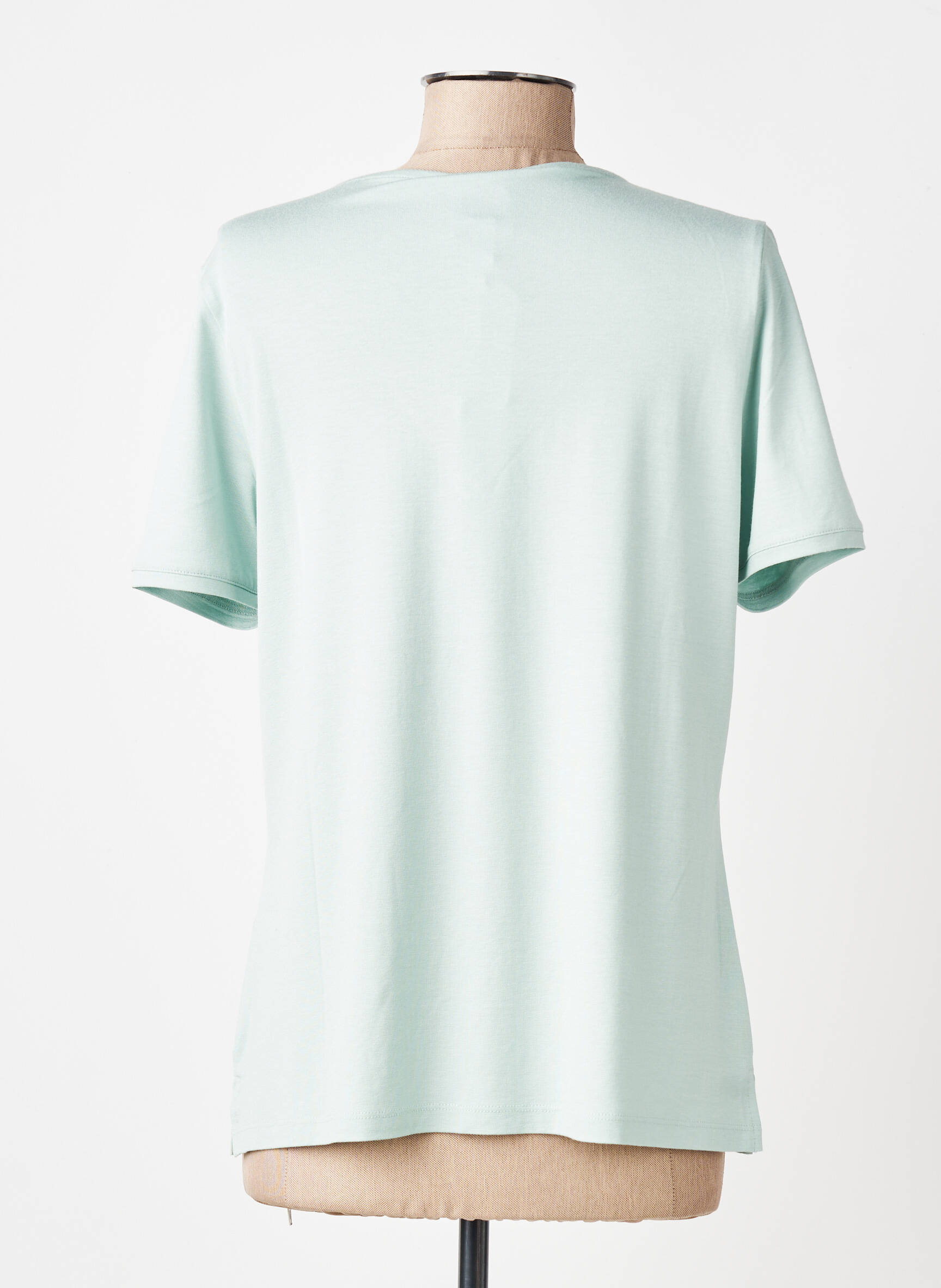 Tricou croială dreaptă mâneci scurte verde GUY DUBOUIS femeie