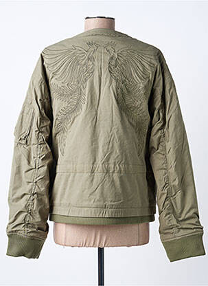 Geacă matlasată mâneci lungi fără glugă verde BOMBERS femeie