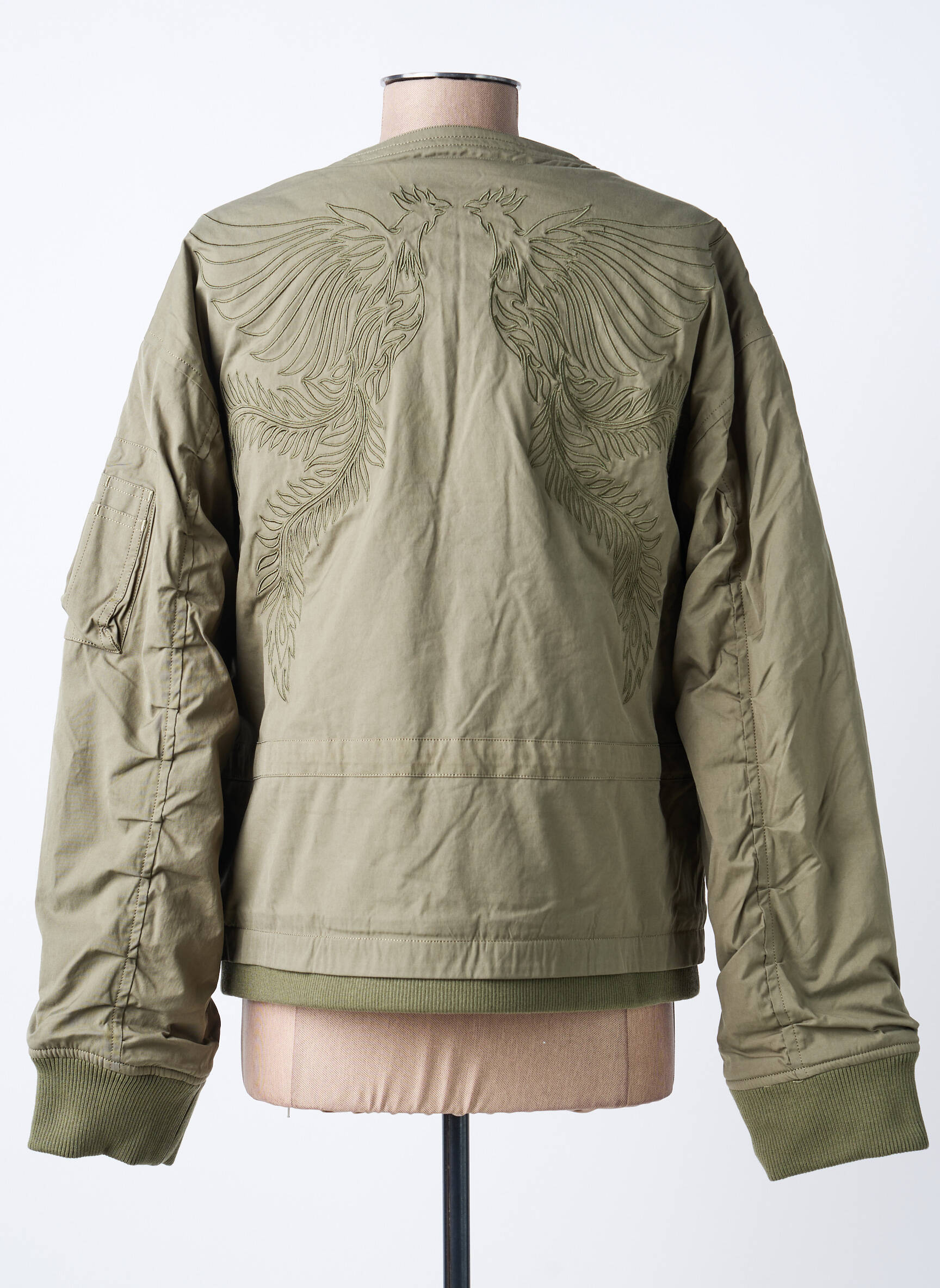 Geacă matlasată mâneci lungi fără glugă verde BOMBERS femeie