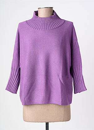 Pulover croială dreaptă mâneci 3/4 violet HEINE femeie