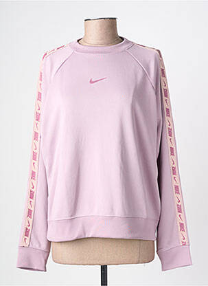 Pulover croială dreaptă mâneci lungi roz NIKE femeie