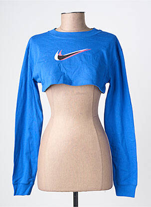 Pulover croială cambrată mâneci lungi albastru NIKE femeie
