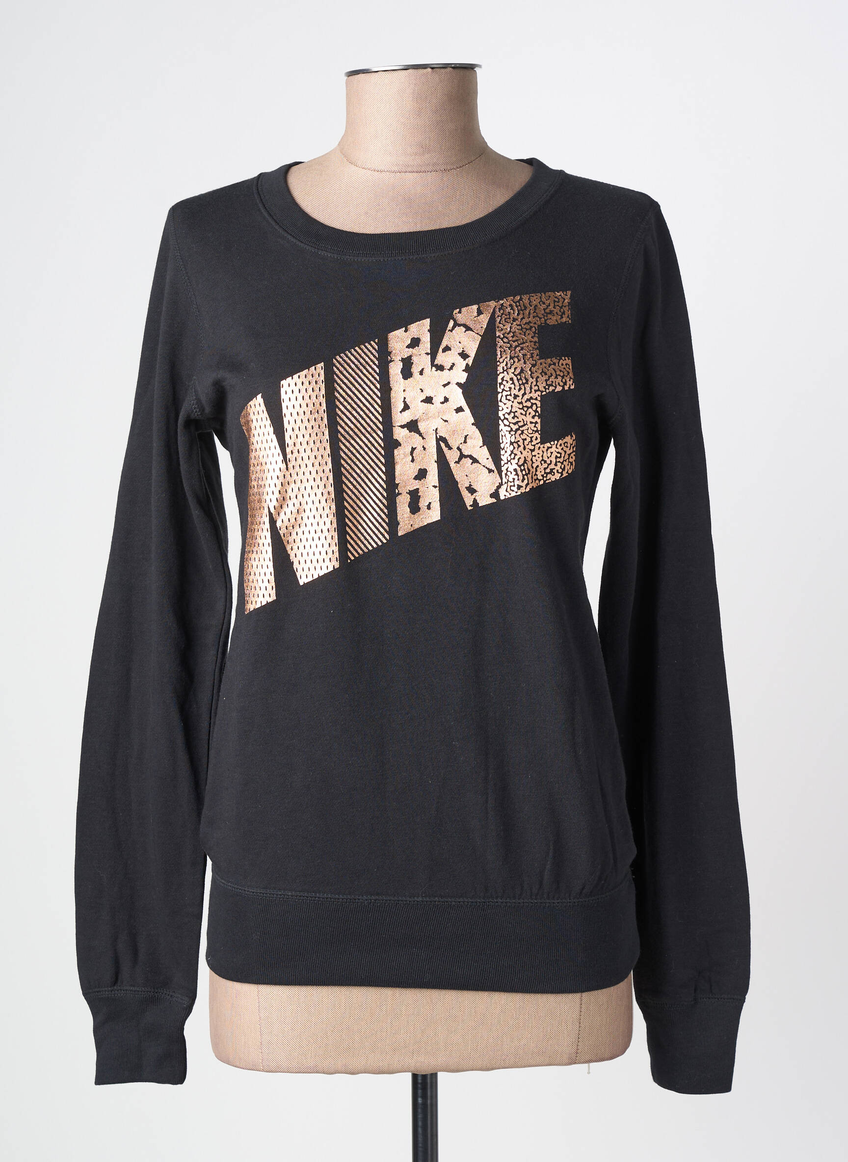 Hanorac serigrafie flockată mâneci lungi negru NIKE femeie