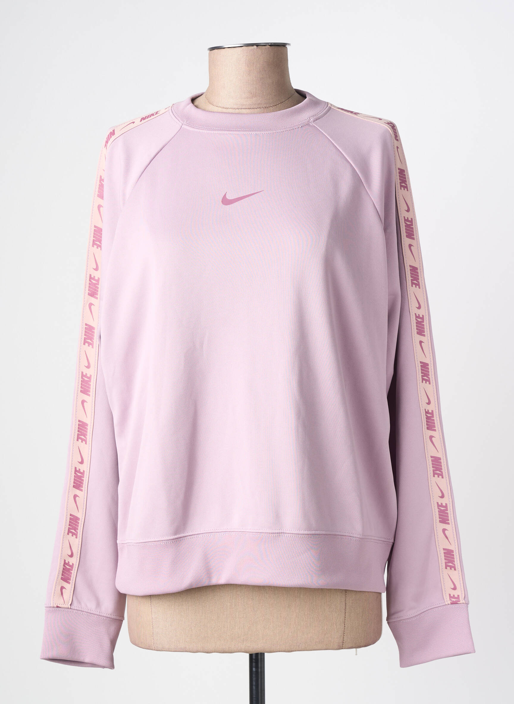 Pulover croială dreaptă mâneci lungi roz NIKE femeie