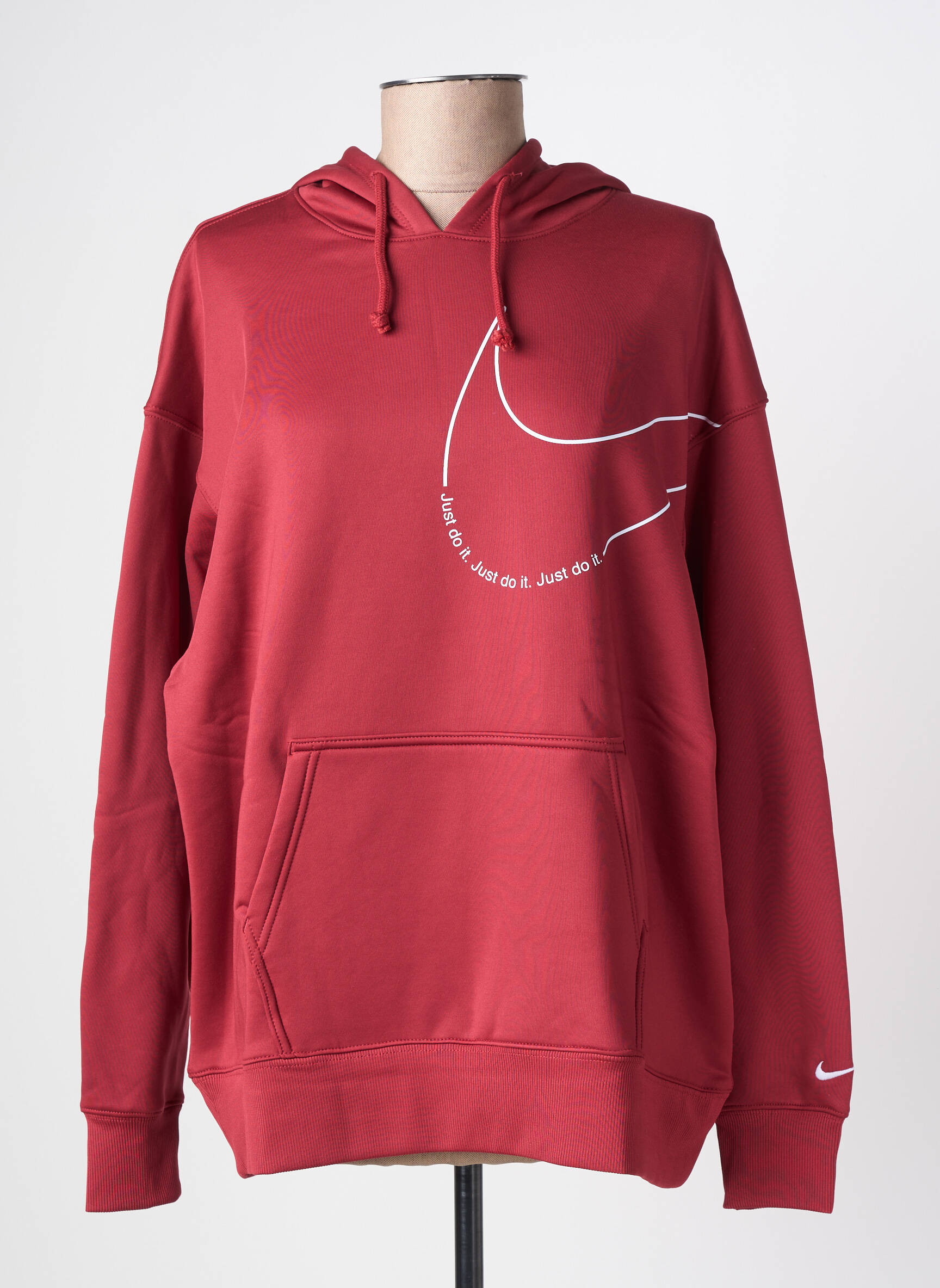 Hanorac cu glugă buzunare mâneci lungi roșu NIKE femeie