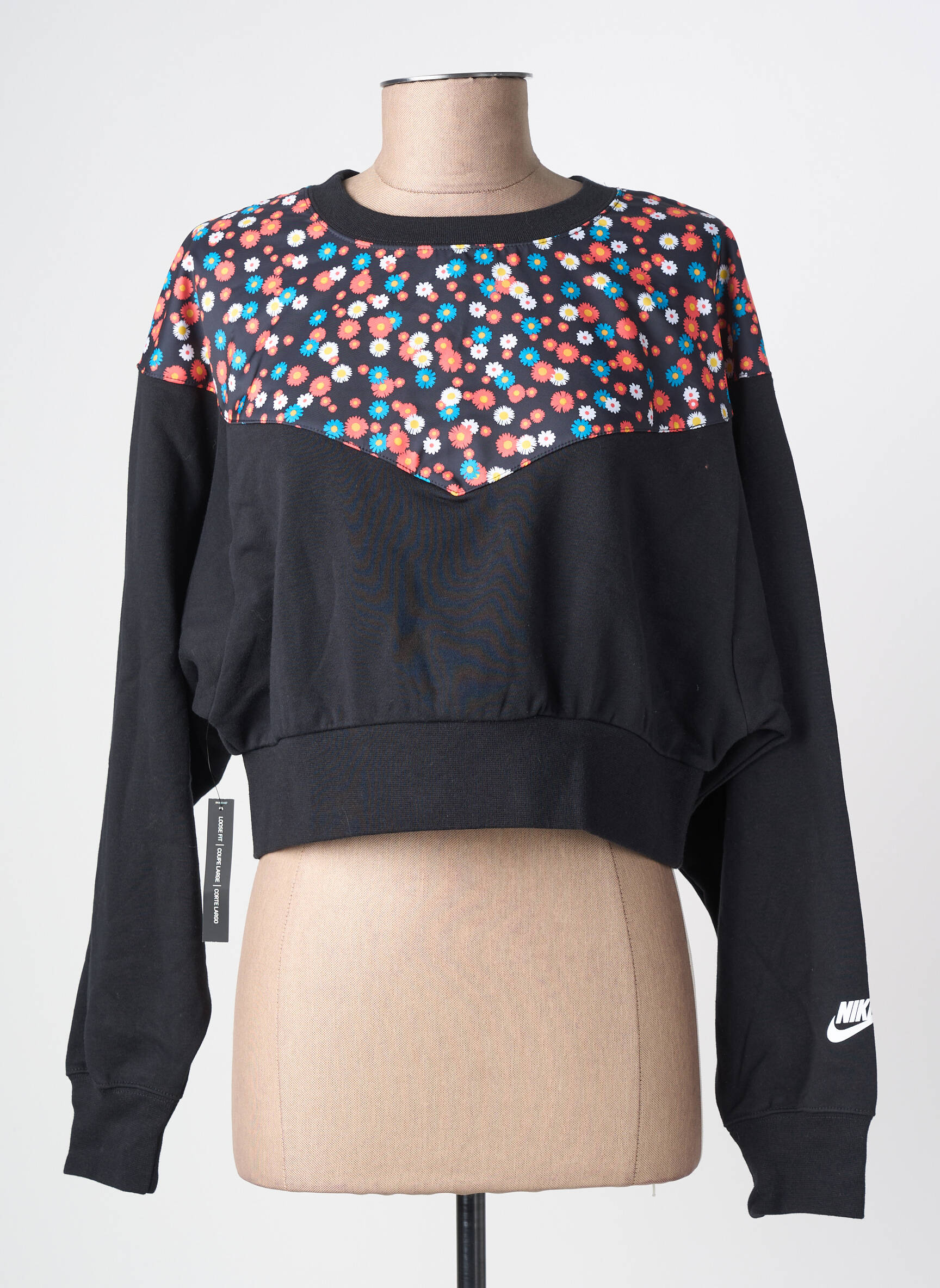 Hanorac elasticitate mâneci lungi negru NIKE femeie