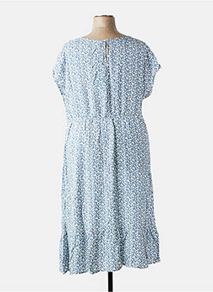 Rochie midi imprimeu floral mâneci scurte albastru SHEEGO femeie
