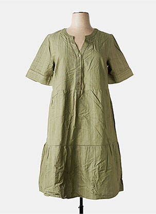 Rochie midi mâneci scurte mâneci scurte verde SHEEGO femeie