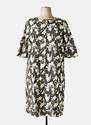 Rochie midi imprimeu fantezie mâneci scurte verde SHEEGO femeie