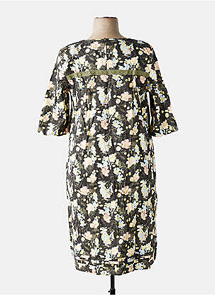 Rochie midi imprimeu fantezie mâneci scurte verde SHEEGO femeie