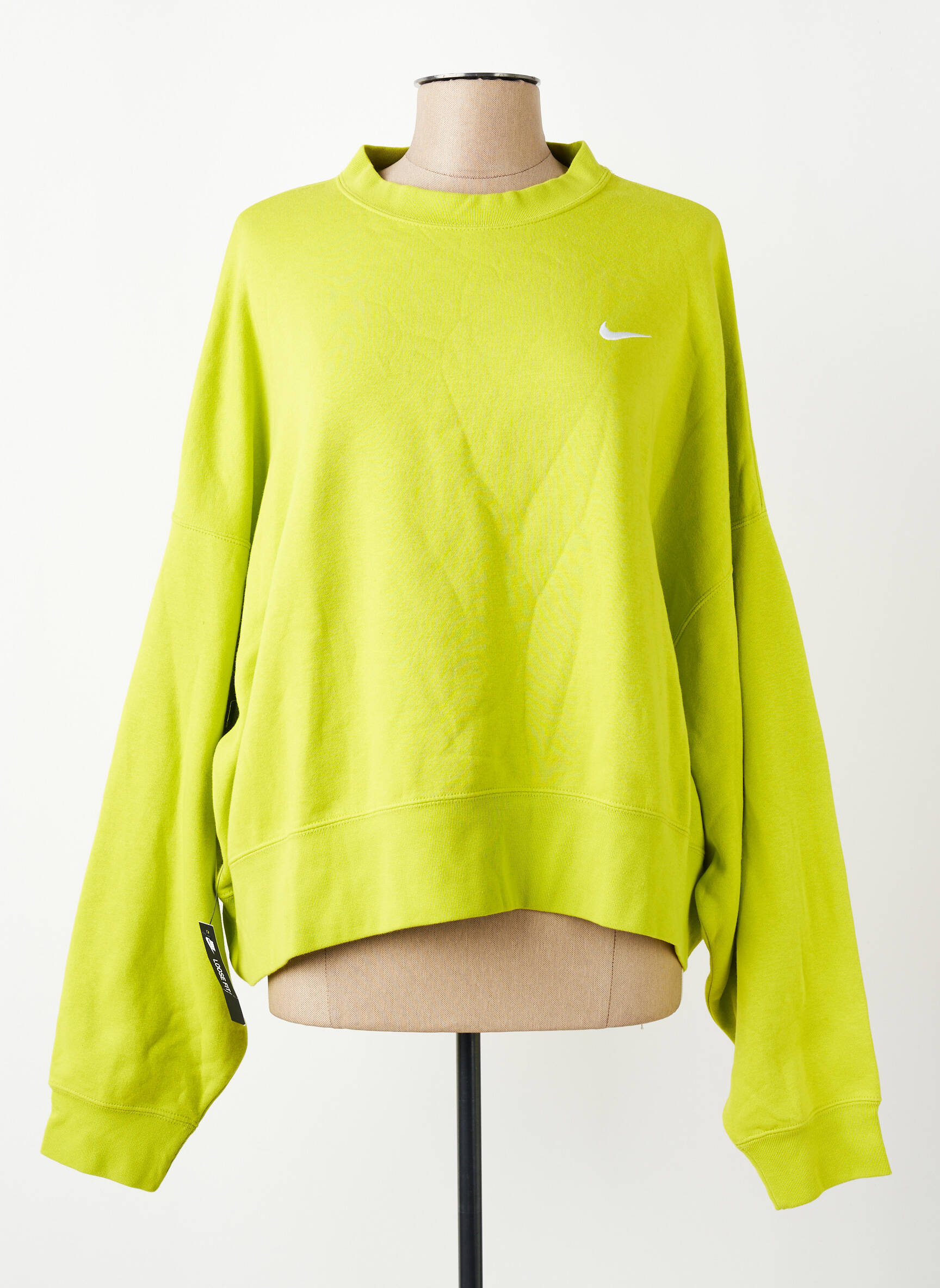 Hanorac țesătură jersey mâneci lungi verde NIKE femeie