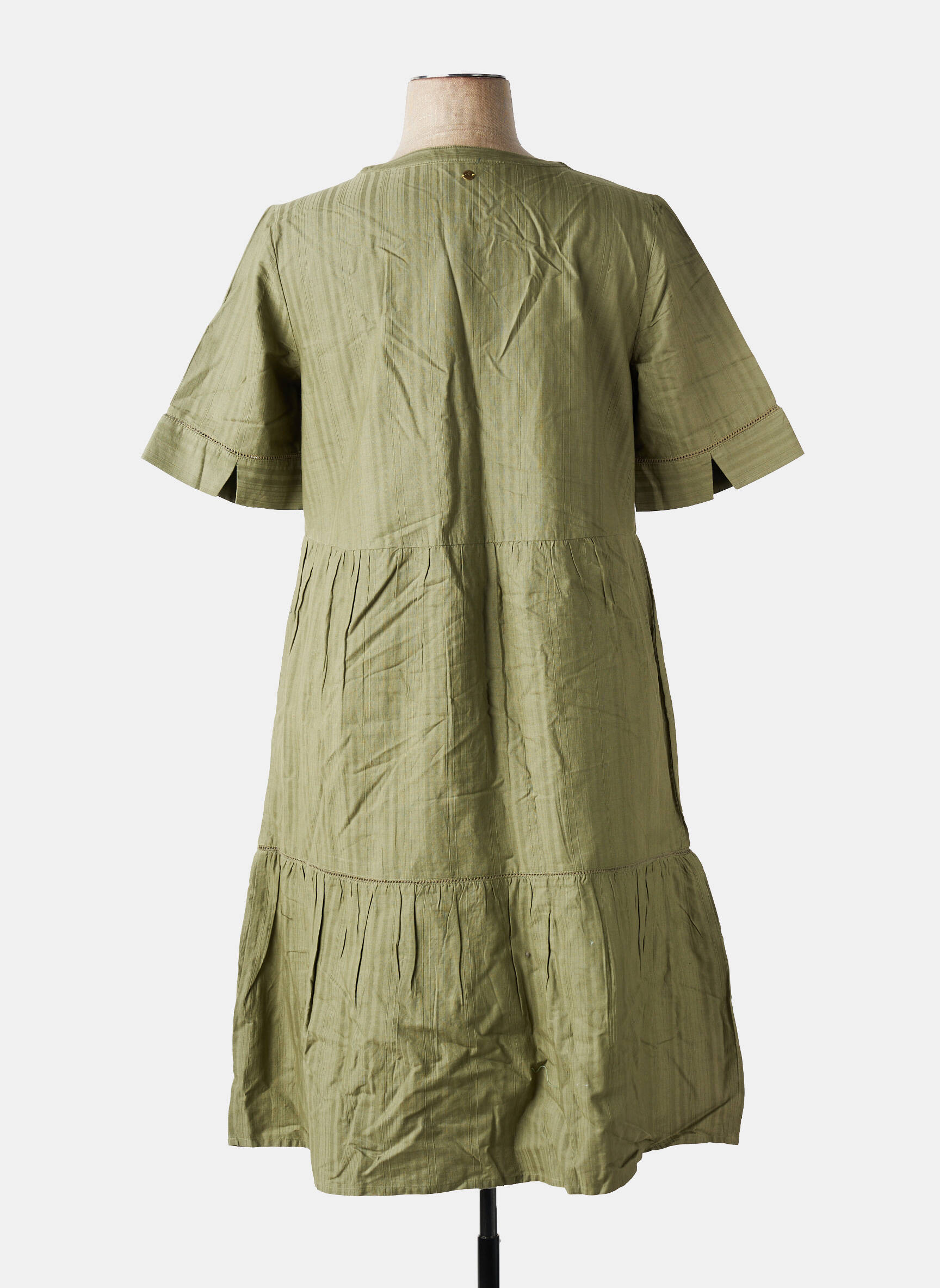 Rochie midi mâneci scurte mâneci scurte verde SHEEGO femeie