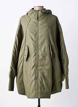Palton lung cu glugă cu glugă verde BOMBERS femeie
