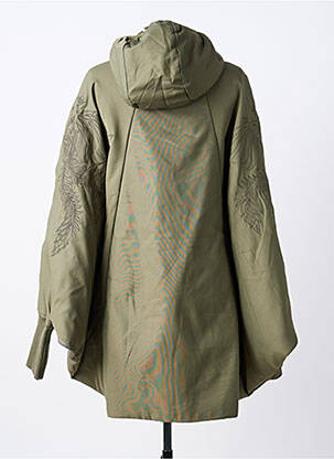 Palton lung cu glugă cu glugă verde BOMBERS femeie
