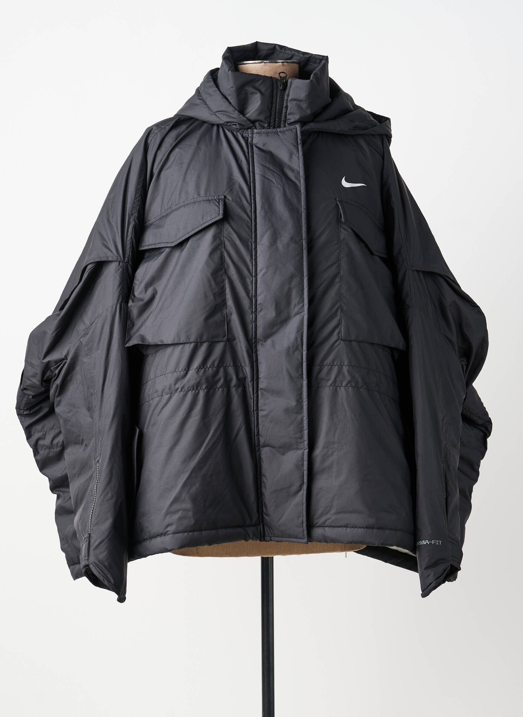 Geacă matlasată mâneci lungi fără glugă negru NIKE femeie