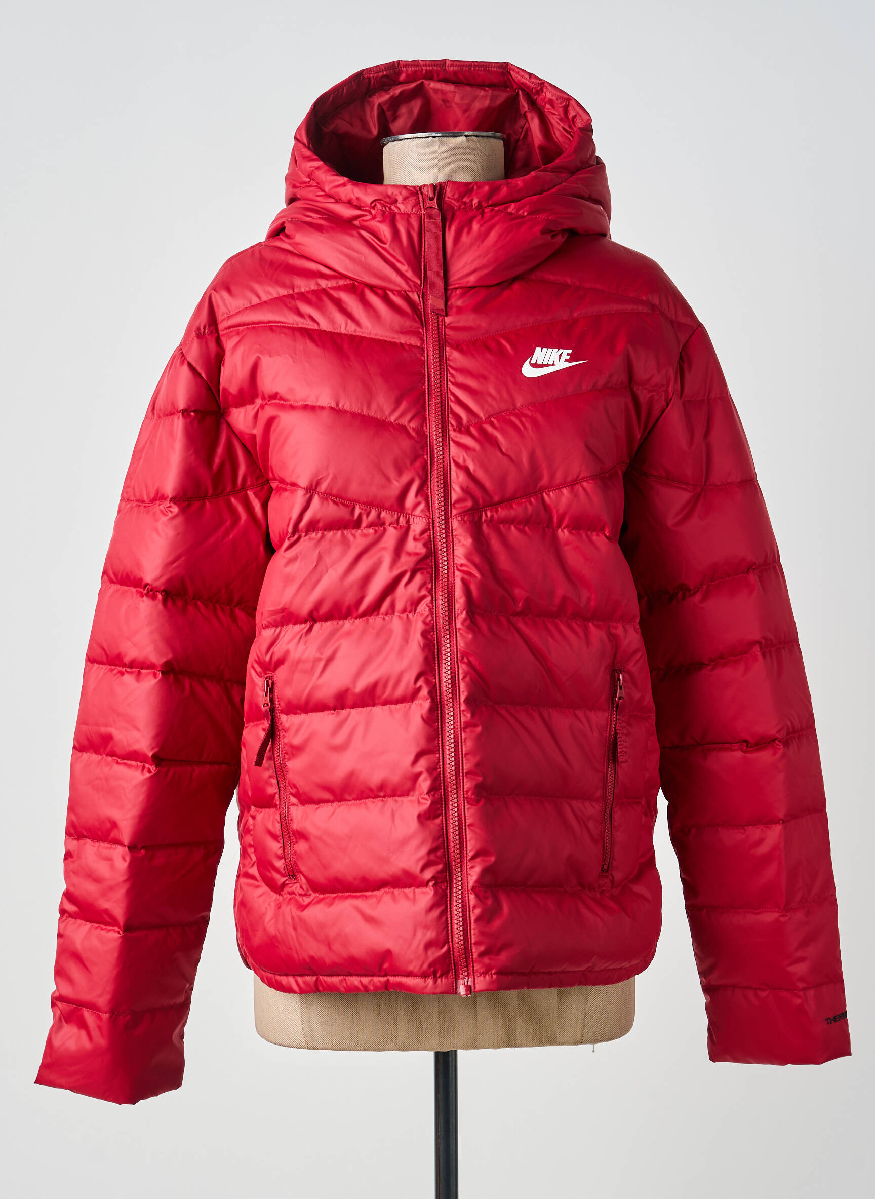 Geacă matlasată mâneci lungi cu glugă roșu NIKE femeie