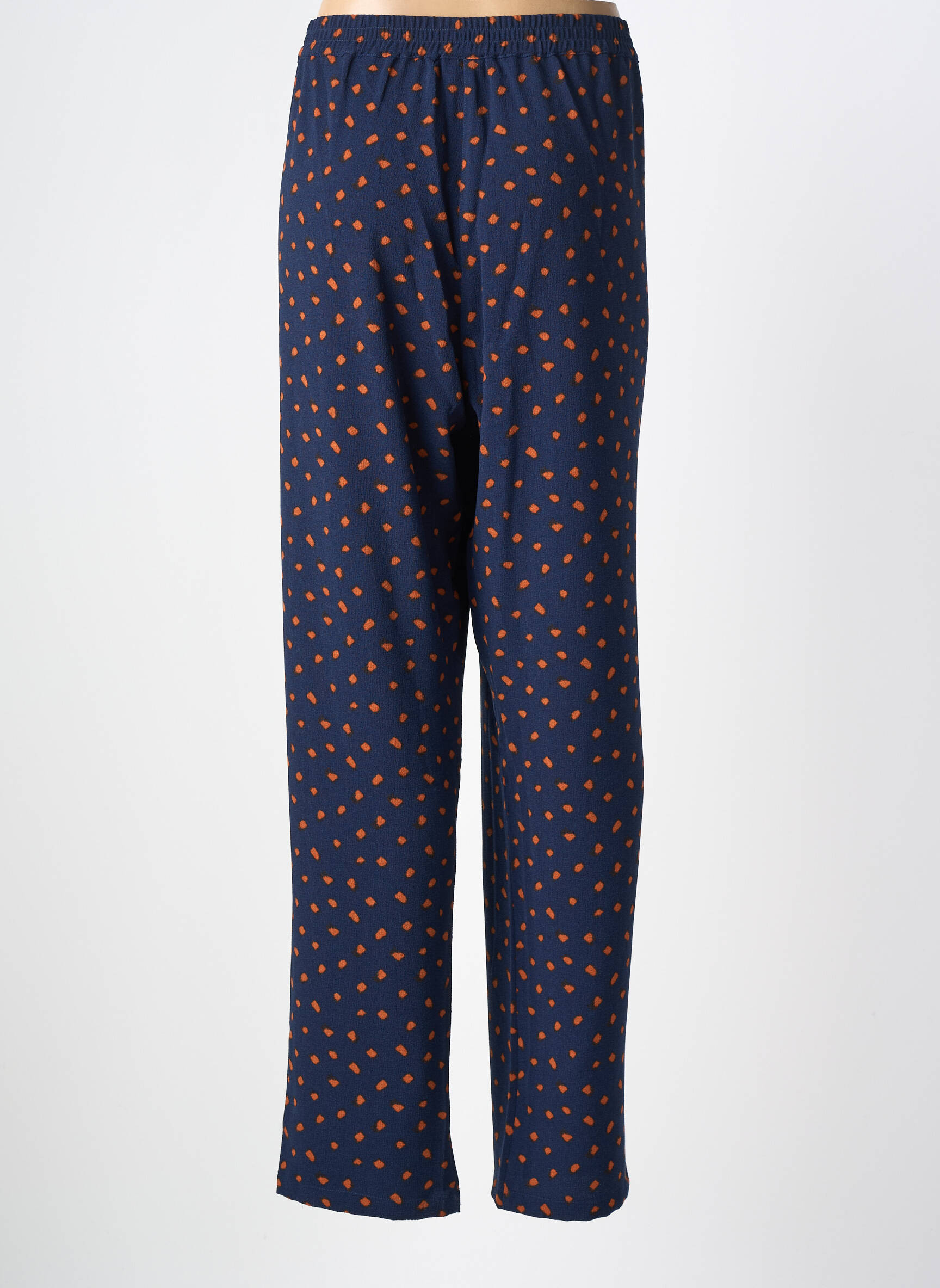 Pantalon drept țesătură crep mărime normală albastru DAMART femeie